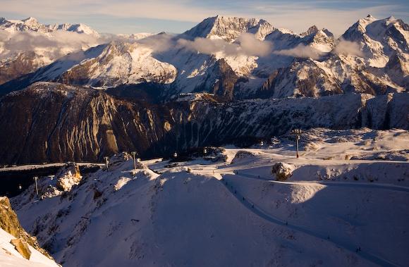 The mountain range behind Courchevel