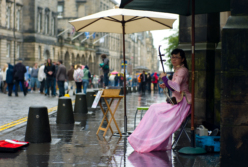 The Royal Mile, week of the Edinburgh Festival, Summer 2008