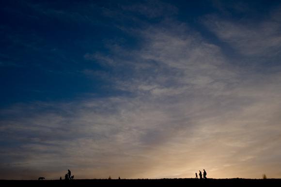 Hampstead Heath, Christmas Day 2004. this is the top of Parliament Hill, so called because the <a...