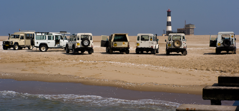 Guides' LandRovers at Walvis Bay