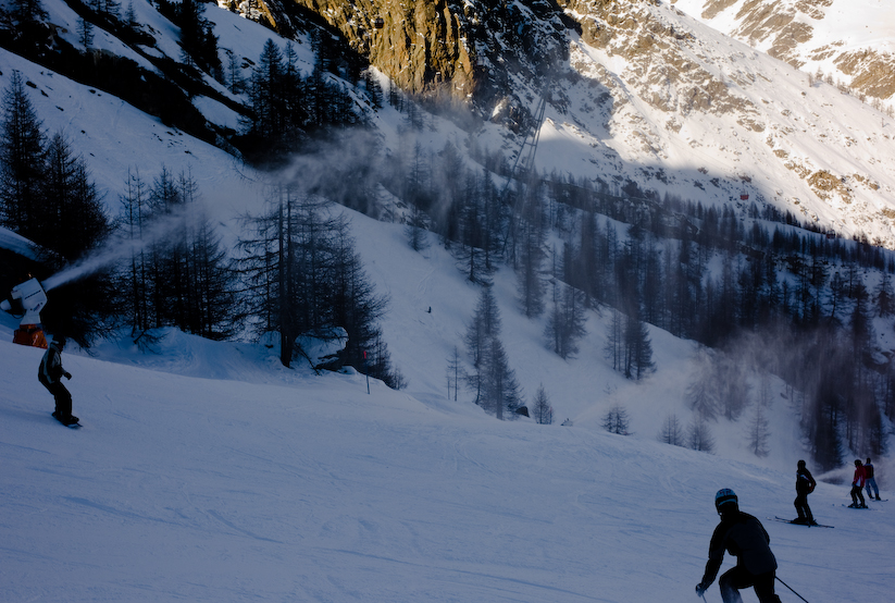 Artificial snow, Saas Fee